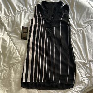Bebe Black and White Striped Dress